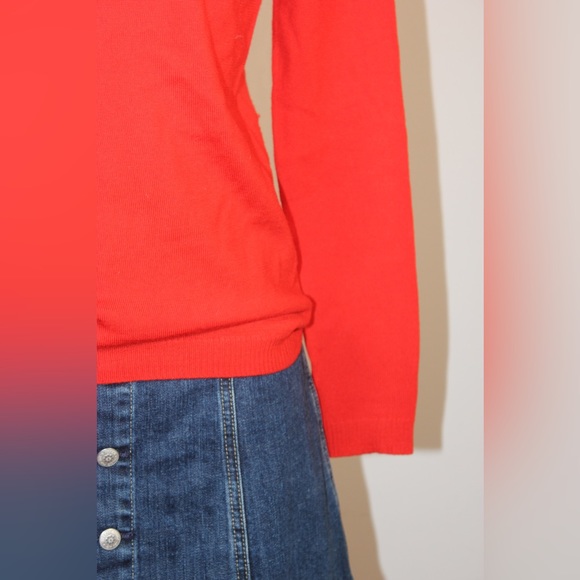 BELLA FRUED 1970 Wool Turtleneck Sweater Orange Red - Picture 6 of 7